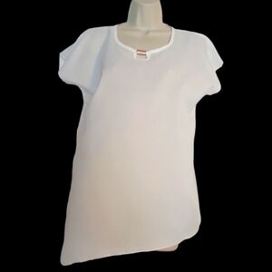 Wish Club semi-sheer white top, size XL